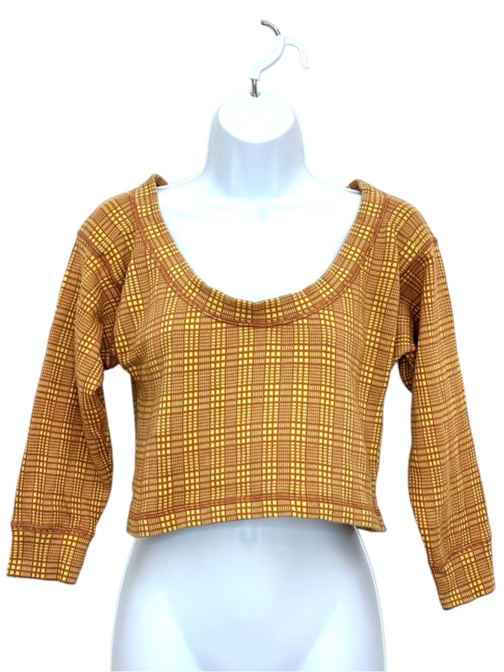 Vintage Marni Archival Jaquard Sweater Knit Plaid Top Y2K IT 40 US S Yellow